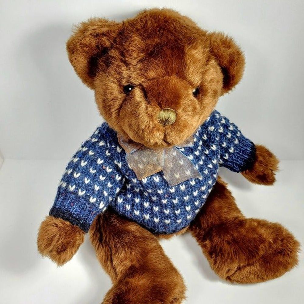 Vintage Commonwealth Plush Bear with Alps Wool Blend Knit Sweater
